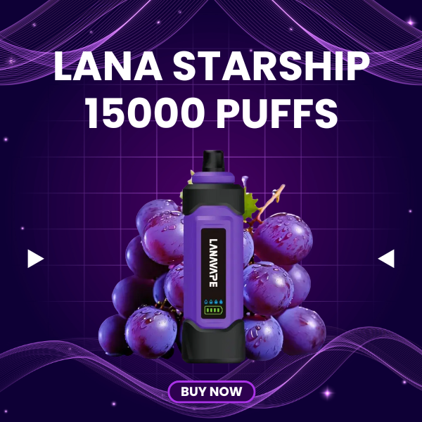 Lana Starship 15000 Puffs disposable vape with futuristic smart screen