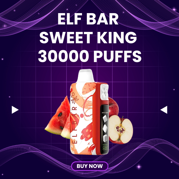 Elf Bar Sweet King 30000 Puffs disposable vape with HD smart screen