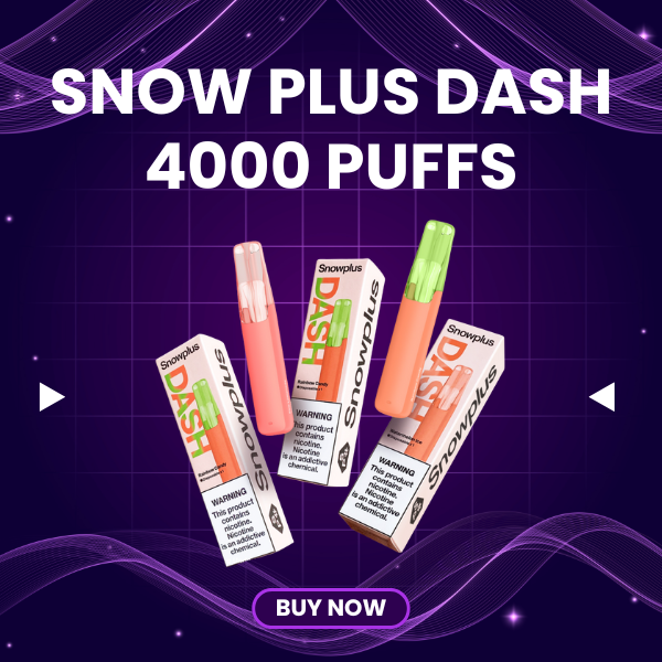 Snow Plus Dash 4000 Puffs disposable vape in slim metallic finish